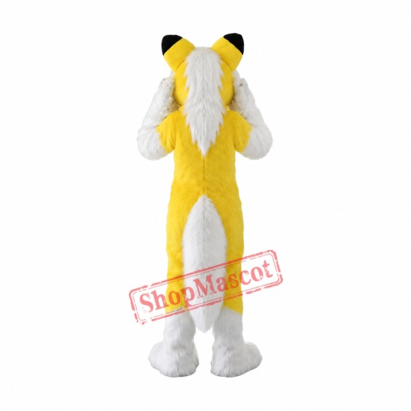 Yellow Husky Mascot Costume Yellow Husky Mascot Costume