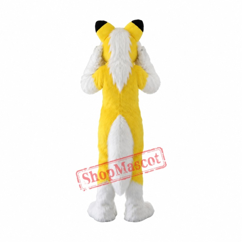 Yellow Husky Mascot Costume Yellow Husky Mascot Costume