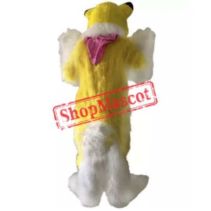 Yellow Husky Mascot Costume