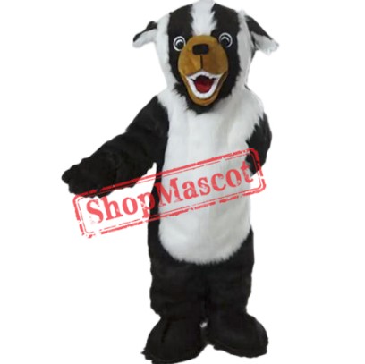 White & Black Dog Mascot Costume