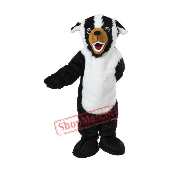 White & Black Dog Mascot Costume
