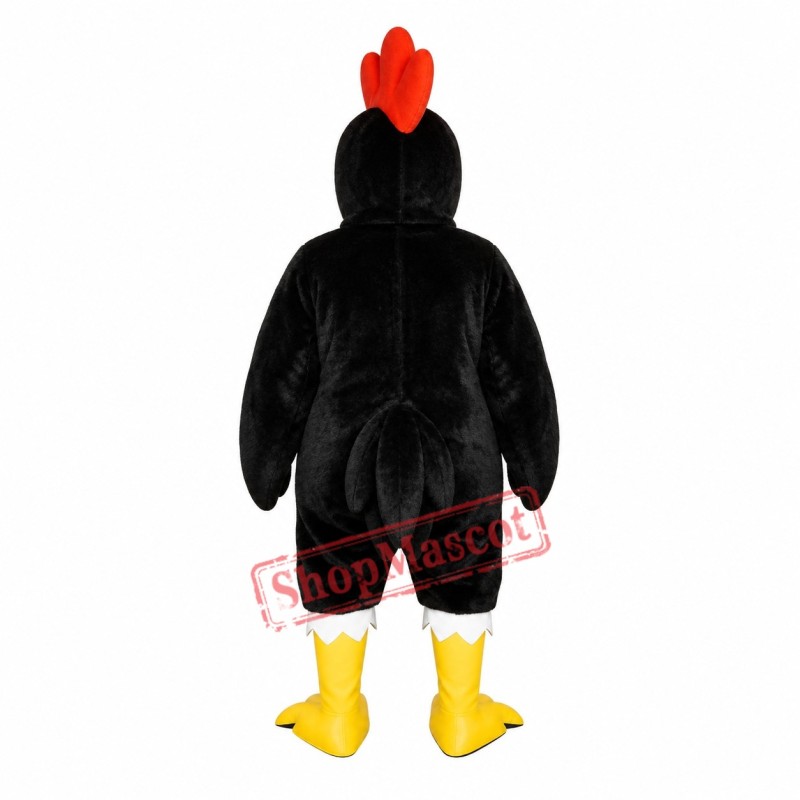 Black Rooster Chicken Mascot Costume Black Rooster Chicken Mascot Costume
