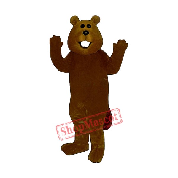 Charlie Beaver Mascot Costume Charlie Beaver Mascot Costume