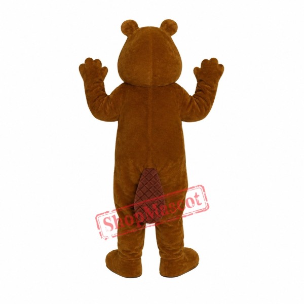 Charlie Beaver Mascot Costume Charlie Beaver Mascot Costume