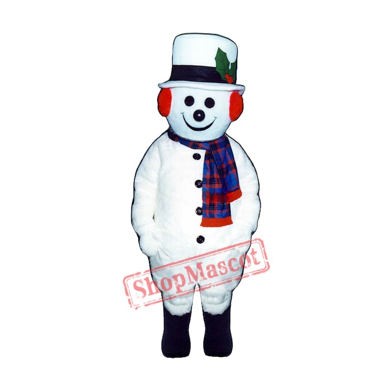 Extra Round Snowman w Hat Scarf Mascot Costume