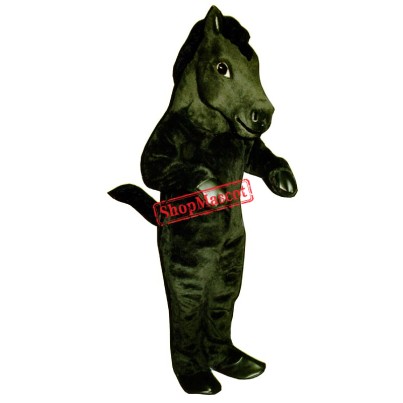 Black Mustang Mascot Costume