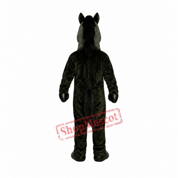 Black Mustang Mascot Costume Black Mustang Mascot Costume