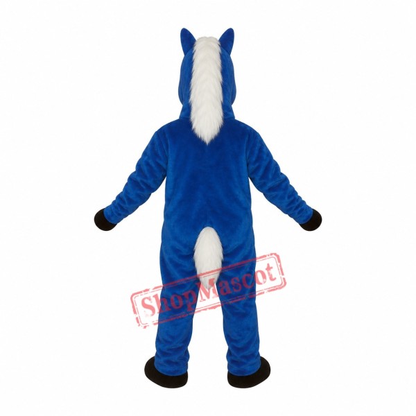 Blue Horace Horse Mascot Costume Blue Horace Horse Mascot Costume
