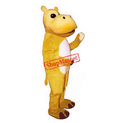 Yellow Hippo Mascot Costume