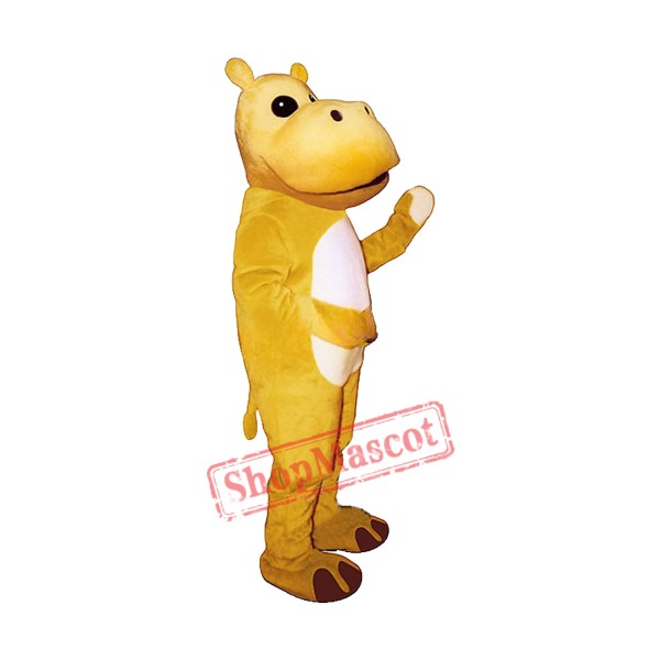 Yellow Hippo Mascot Costume