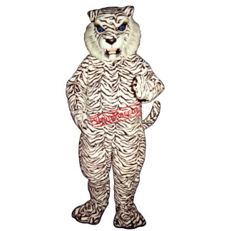 Blue Eyed White Tiger Mascot Costume