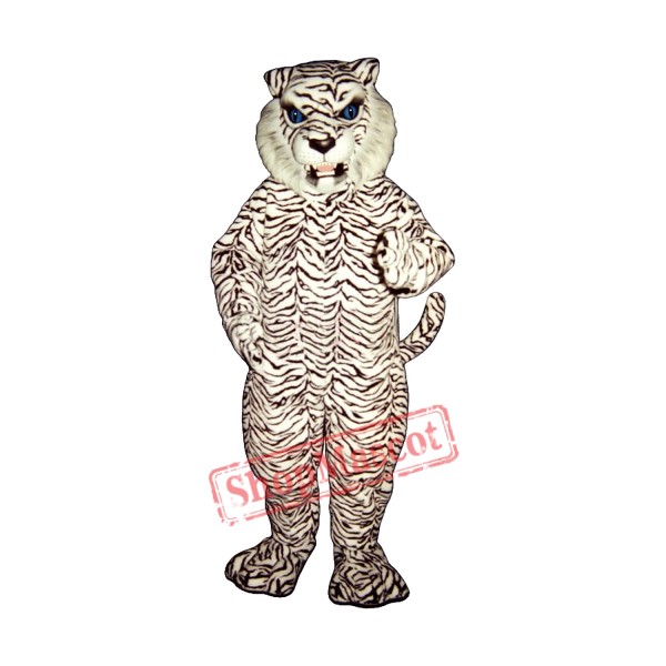 Blue Eyed White Tiger Mascot Costume Blue Eyed White Tiger Mascot Costume