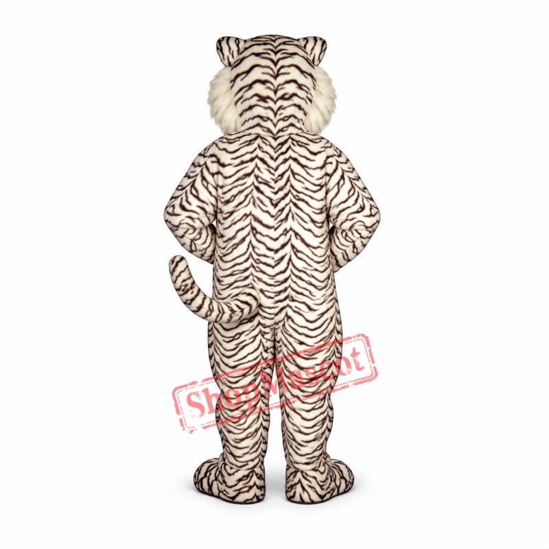Blue Eyed White Tiger Mascot Costume