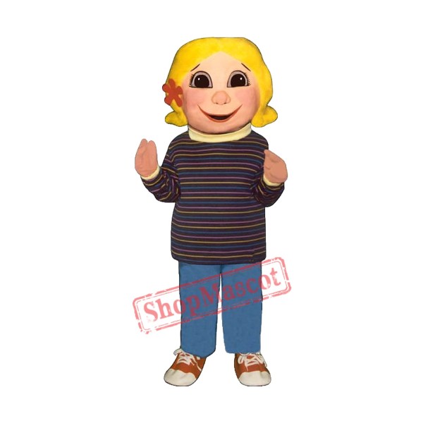 Yellow Hair Girl Mascot Costume