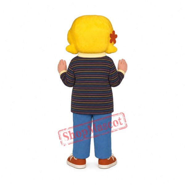 Yellow Hair Girl Mascot Costume