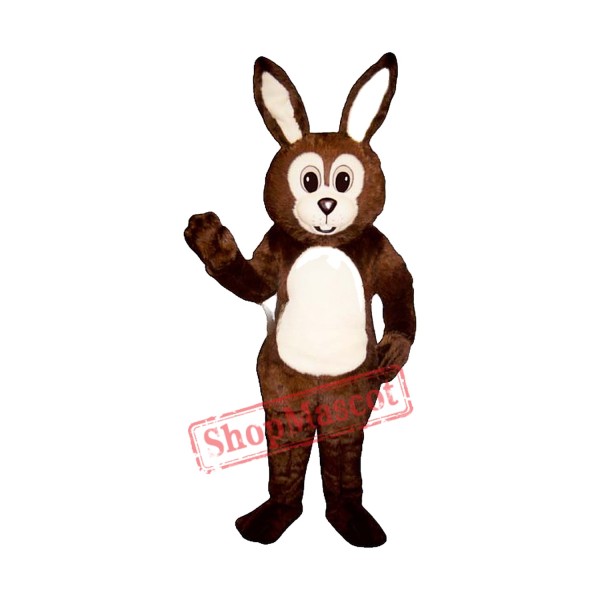 Brown Fat Bunny Mascot Costume