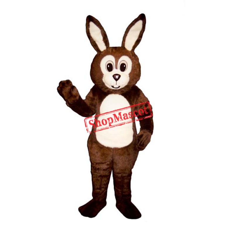 Brown Fat Bunny Mascot Costume