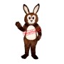 Brown Fat Bunny Mascot Costume