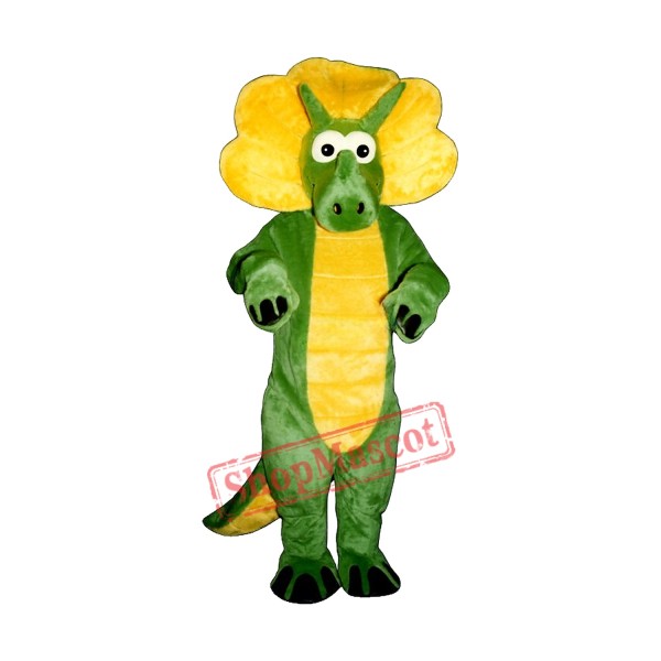 Green Triceratops Dinosaur Mascot Costume Green Triceratops Dinosaur Mascot Costume