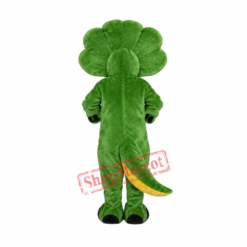 Green Triceratops Dinosaur Mascot Costume Green Triceratops Dinosaur Mascot Costume