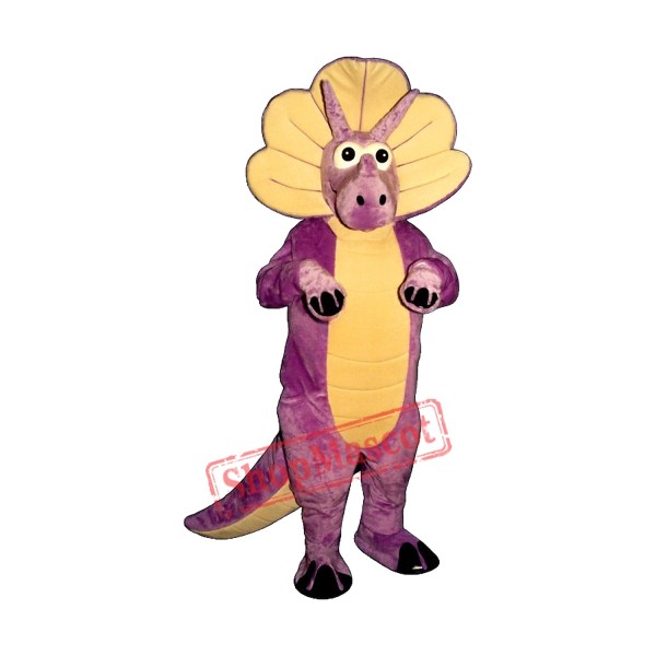 Purple Triceratops Dinosaur Mascot Costume Purple Triceratops Dinosaur Mascot Costume