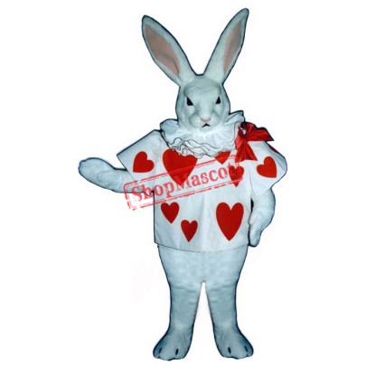 White Rabbit with Jacket Mascot Costume