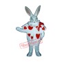 White Rabbit with Jacket Mascot Costume