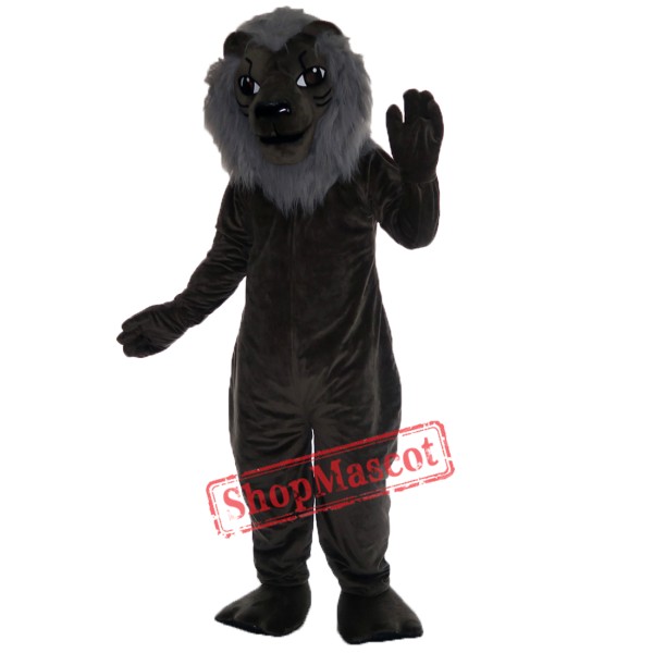 Old Black Lion Mascot Costume