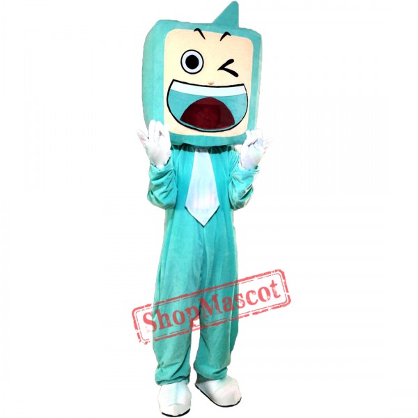 Green TV Set Mascot Costumes