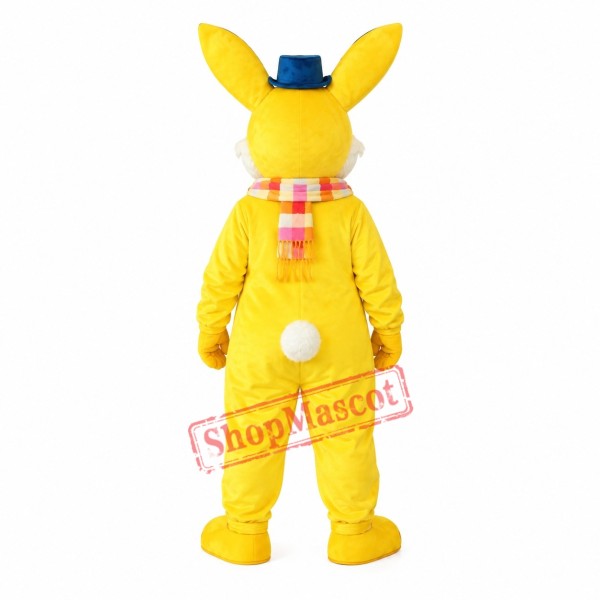 Yellow Rabbit Short Plush Adult Mascot Costume Yellow Rabbit Short Plush Adult Mascot Costume