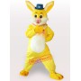 Yellow Rabbit Short Plush Adult  Mascot Costume