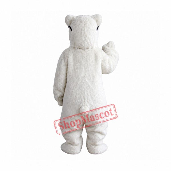 Glasses White Polar Bears Mascot Costume Glasses White Polar Bears Mascot Costume