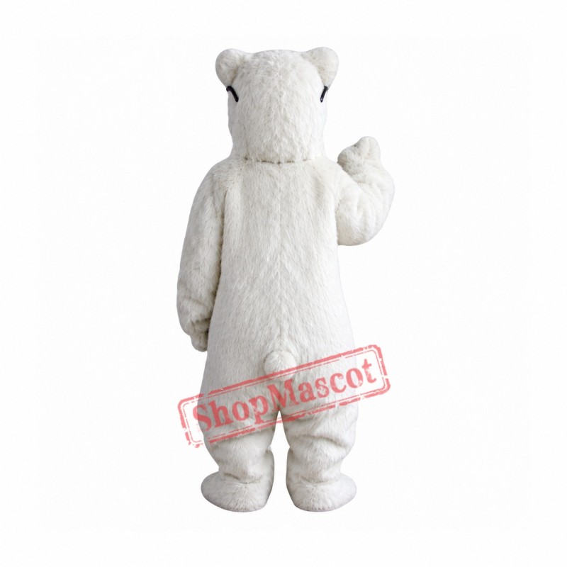 Glasses White Polar Bears Mascot Costume Glasses White Polar Bears Mascot Costume