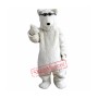 Glasses White Polar Bears Mascot Costume