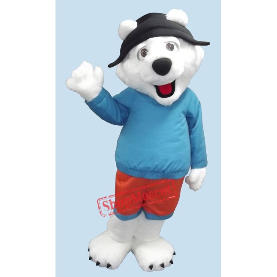 Cute Friendly Polar Bear Mascot Costume