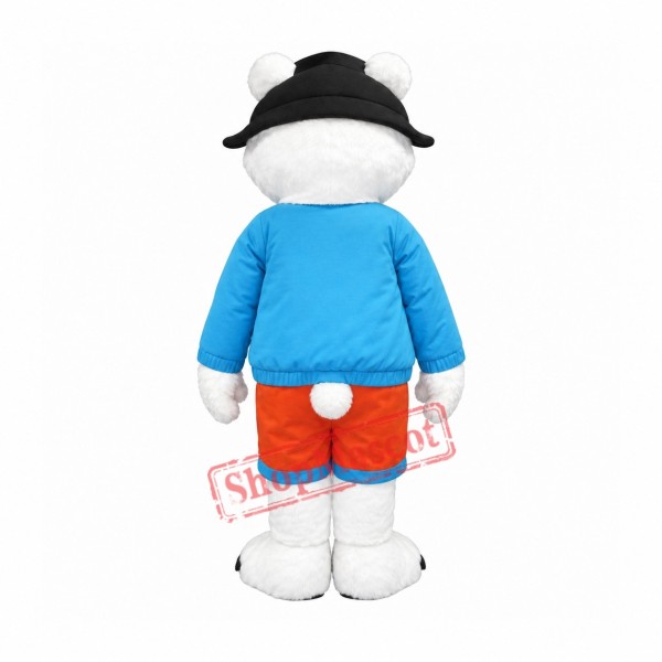 Cute Friendly Polar Bear Mascot Costume