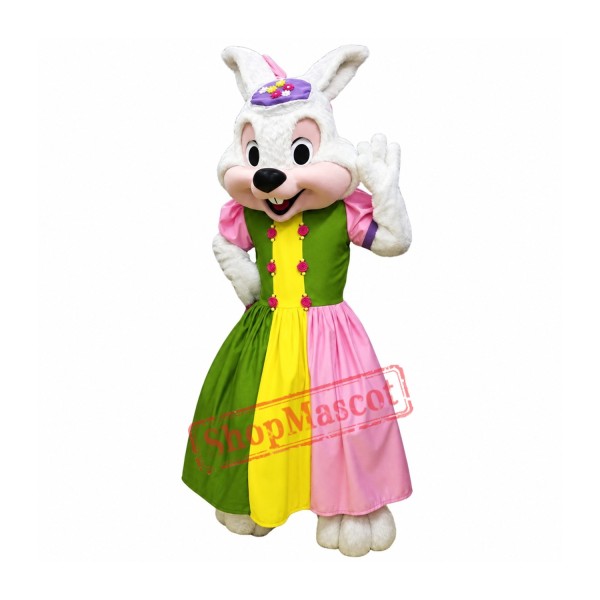 Girl Easter Bunny Mascot Costume Girl Easter Bunny Mascot Costume