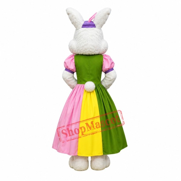 Girl Easter Bunny Mascot Costume Girl Easter Bunny Mascot Costume