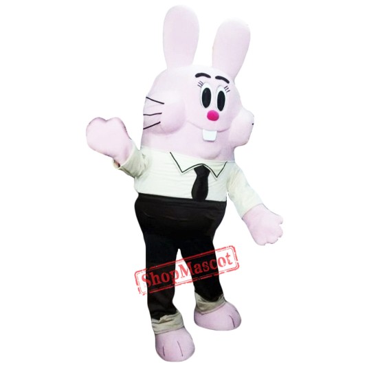 Pink Bunny Mascot Costume Adult Character Costume
