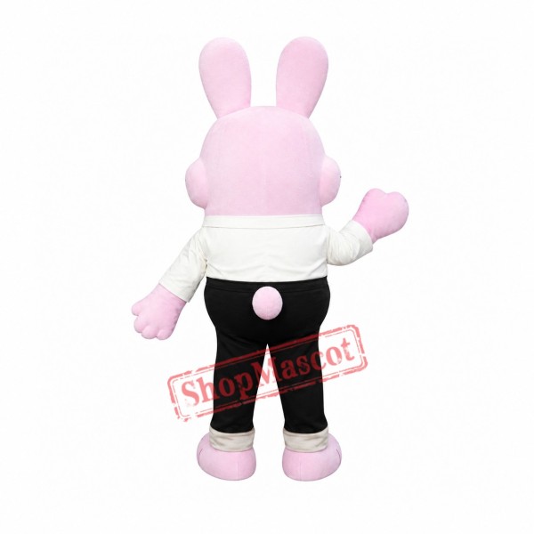 Pink Bunny Mascot Costume Adult Character Costume