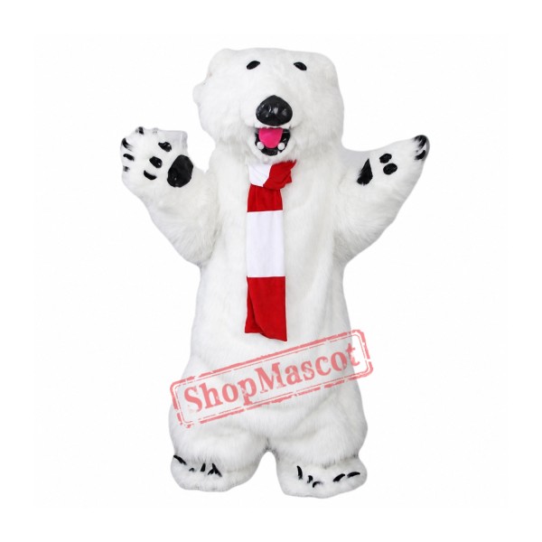 Furry Polar Bear Mascot Costume Furry Polar Bear Mascot Costume