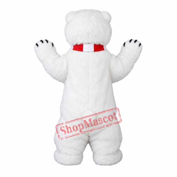 Furry Polar Bear Mascot Costume Furry Polar Bear Mascot Costume