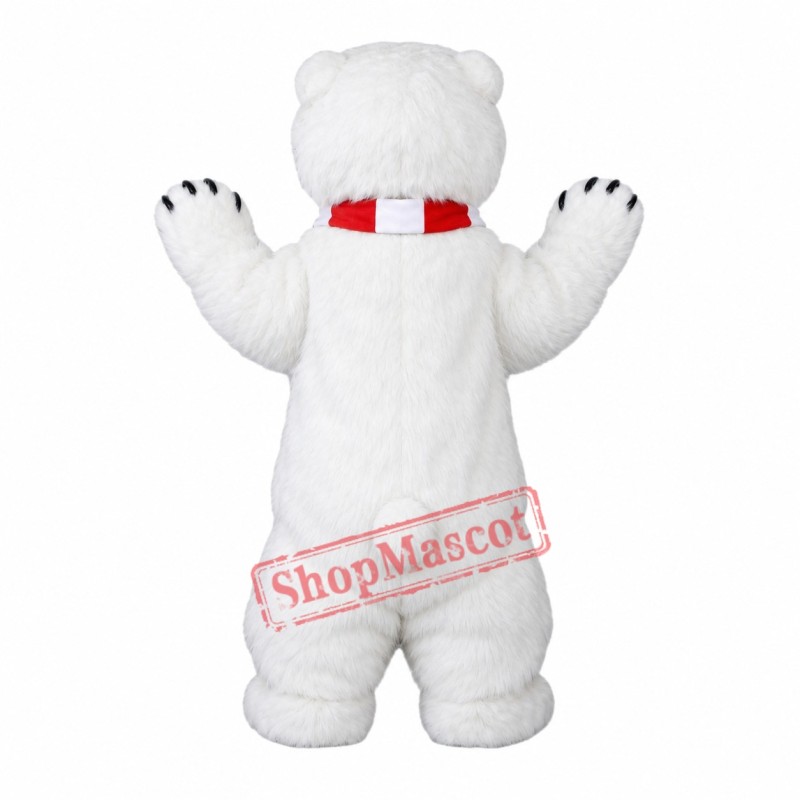 Furry Polar Bear Mascot Costume Furry Polar Bear Mascot Costume