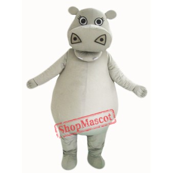 Big Fat Grey Hippo Mascot Costume