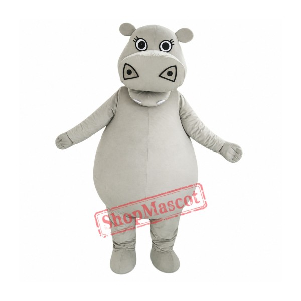 Big Fat Grey Hippo Mascot Costume