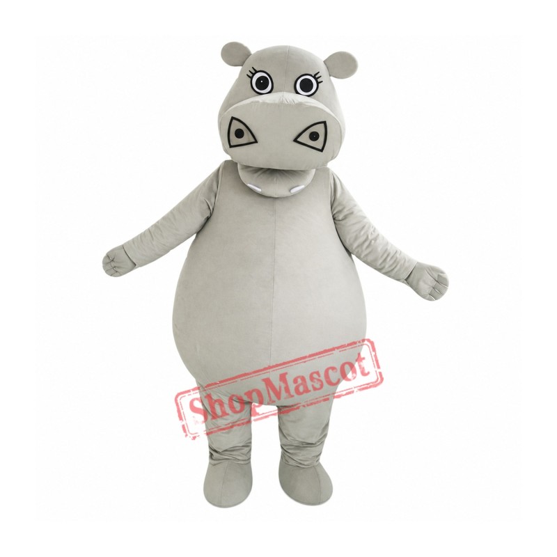 Big Fat Grey Hippo Mascot Costume Big Fat Grey Hippo Mascot Costume