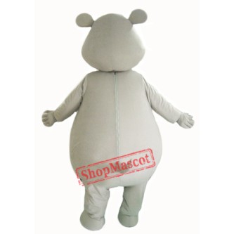 Big Fat Grey Hippo Mascot Costume