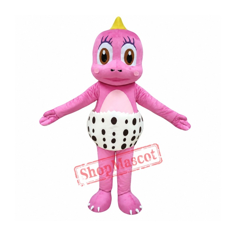 Pink Dinosaur Mascot Costume Pink Dinosaur Mascot Costume