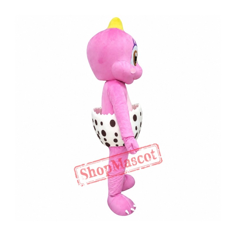 Pink Dinosaur Mascot Costume Pink Dinosaur Mascot Costume