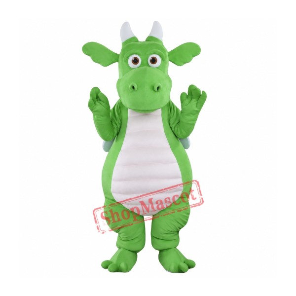 Green Adult Dragon Mascot Costume